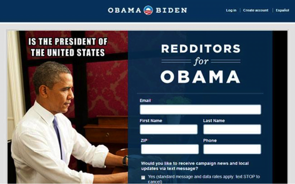 landing page by Obama example