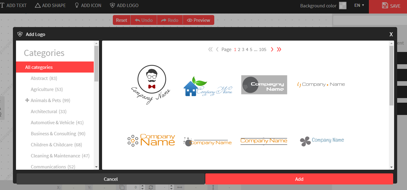 Free Logo Design account setup screenshot