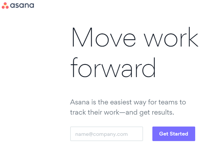 Asana sign up form